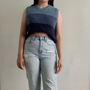 Knitted Blue Sweater Vest